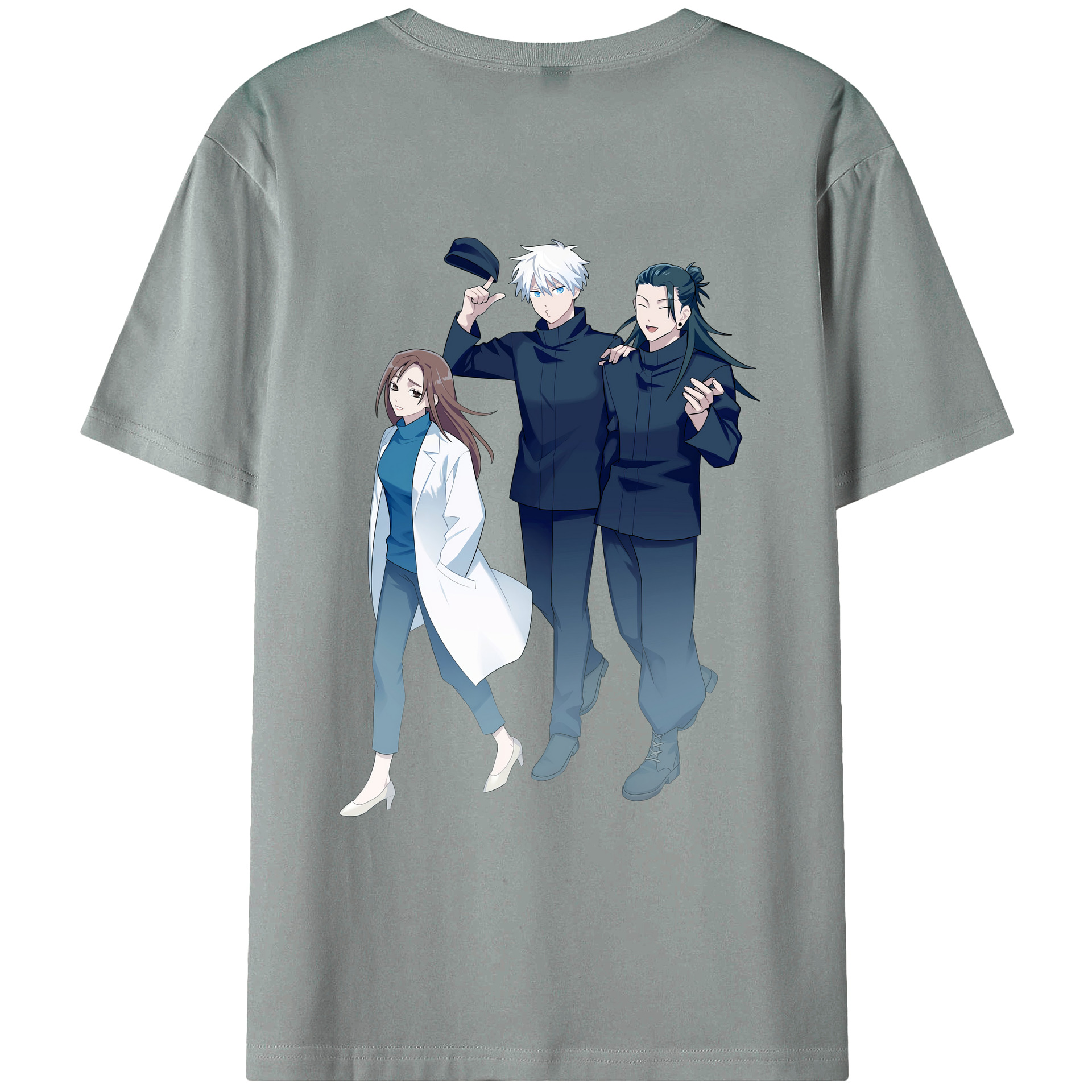 （画像用） 呪術廻戦 Jujutsu Kaisen 綿100％ メンズ半袖Tシャツ（バックプリント） 通気性